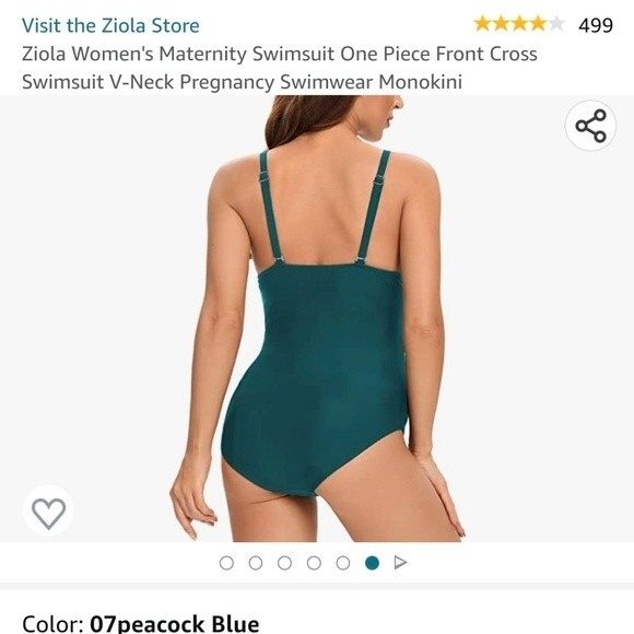 Berry Pink Maternity Adjustable Strap Stretchy Swimsuit Size Large - Picture 6 of 9